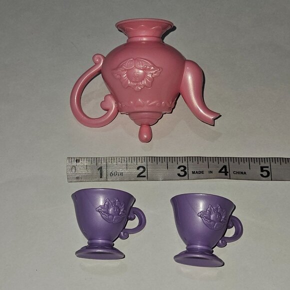 Cabbage Patch Pink Teapot 2 Purple Teacups Cups Lot 2004 Toy Dishes CPK - Picture 3 of 11